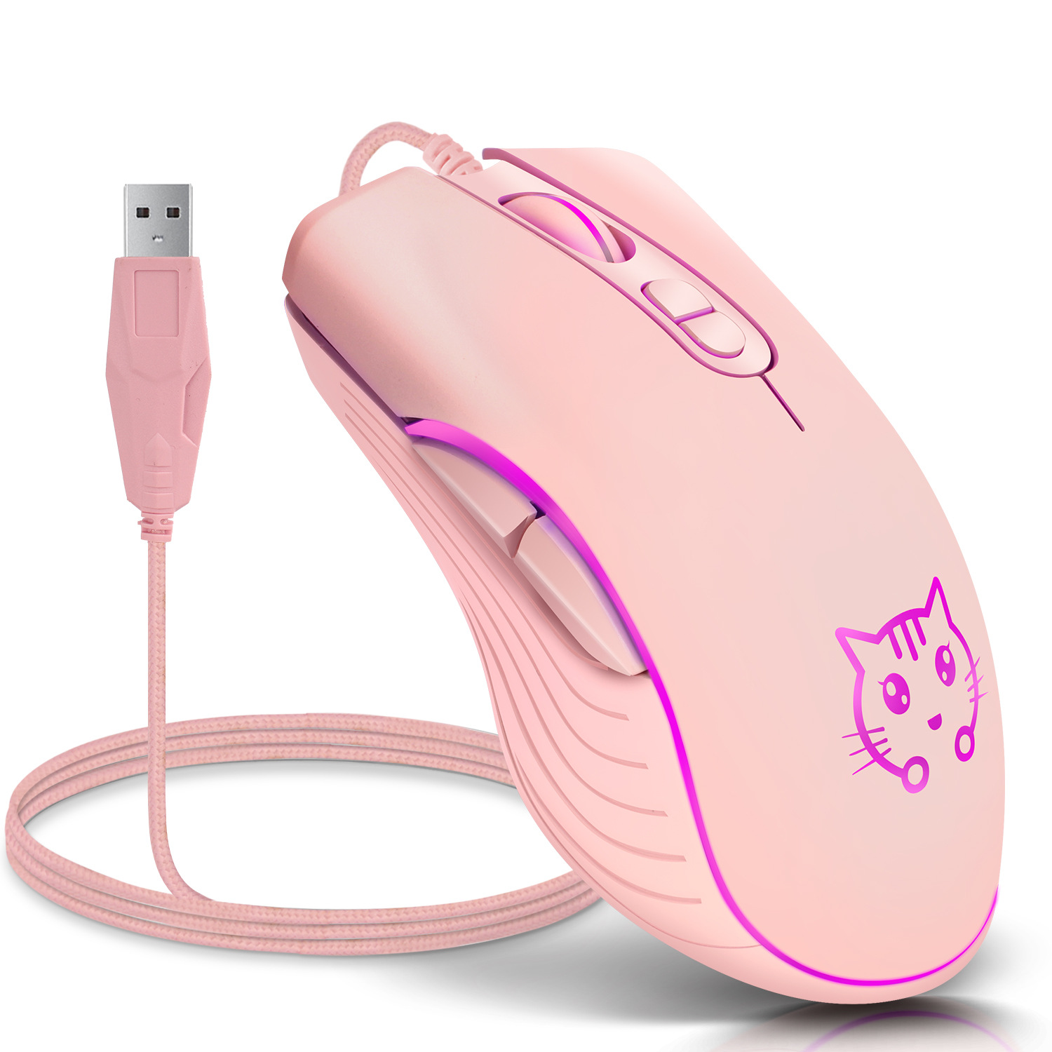 Esports Gaming Maus - USB Bedrade Gaming Muis Roze Computer