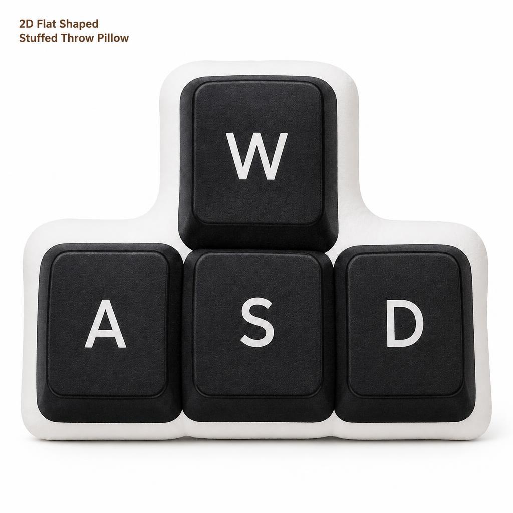 Esports Gaming Bed - WASD-toetsenbord Gamingbediening Computer Esports Beweging Pluche