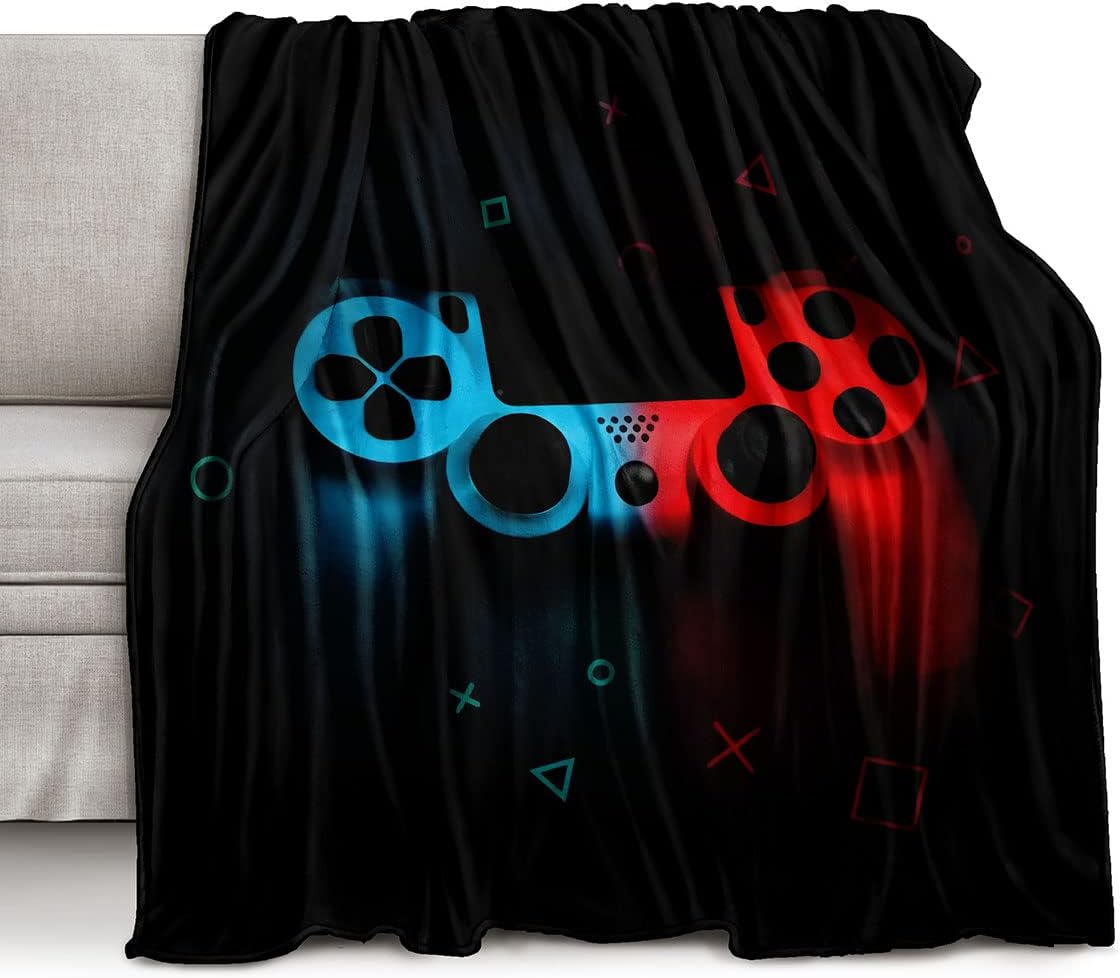 Esports Gaming Bed - Fleece deken met gamingpatroon, ultrazacht Esports-cadeau