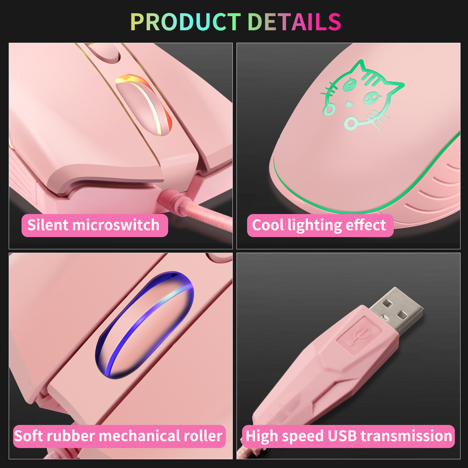 USB Bedrade Gaming Muis Roze C - Esports Gaming Maus recensie en prijs