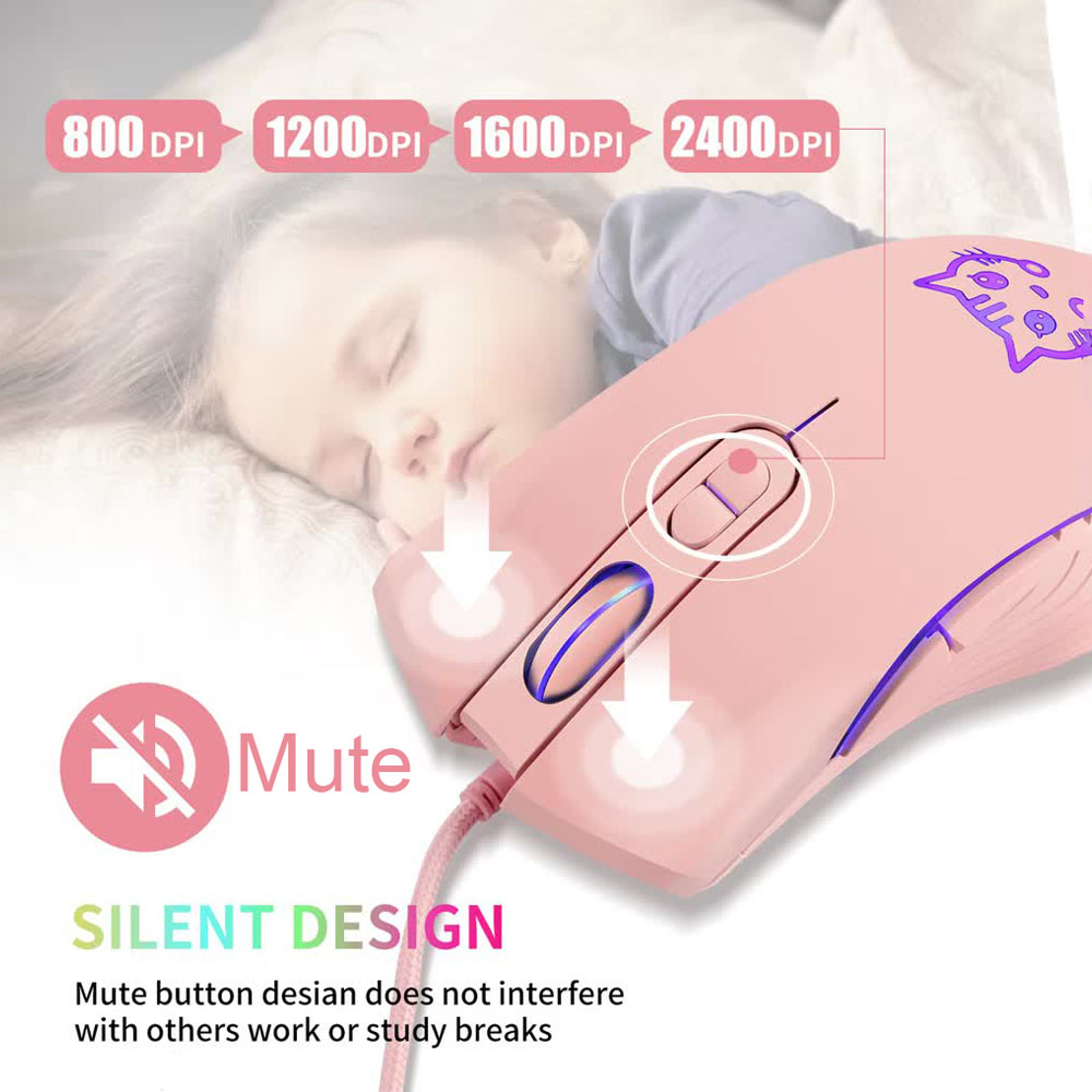 Bedrade USB Gaming Muis Roze C - Esports Gaming Maus recensie en prijs