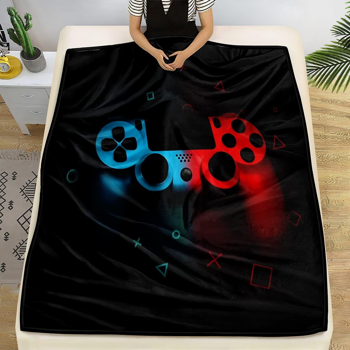 Fleece deken met gamingpatroon - Esports Gaming Bed recensie en prijs
